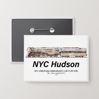 Badge NYC Dreyfuss Hudson Steam Locomotive. Profile