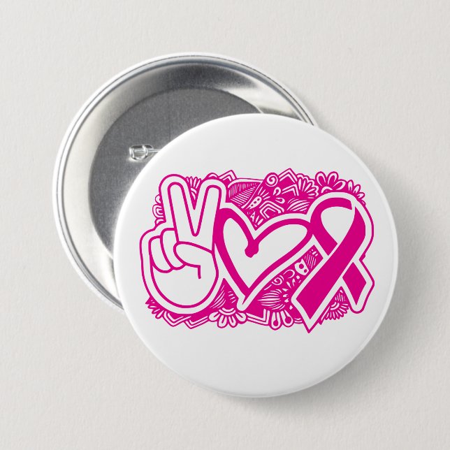 Badge - Octobre Rose 3 Inch Round Button (Front & Back)