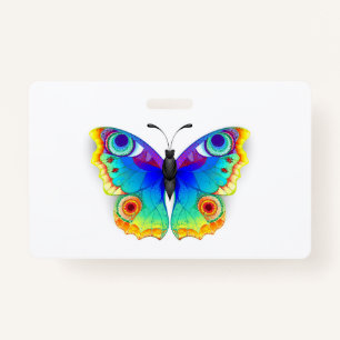 Badge Oeil de paon arc-en-ciel