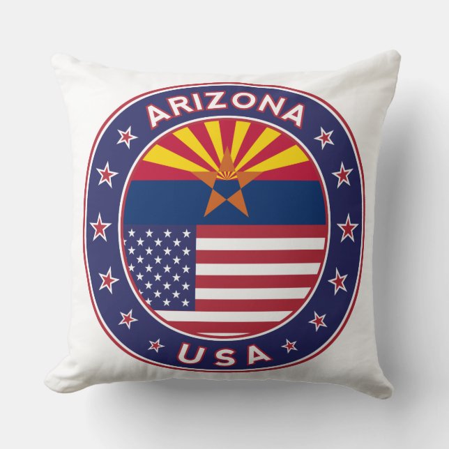 Badge of Arizona Throw Pillow (Front)