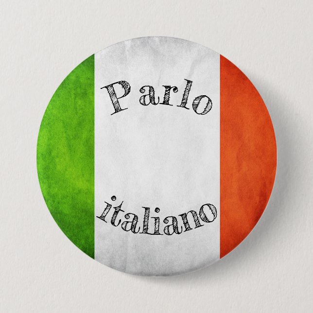 Badge of the Italian flag 3 Inch Round Button (Front)