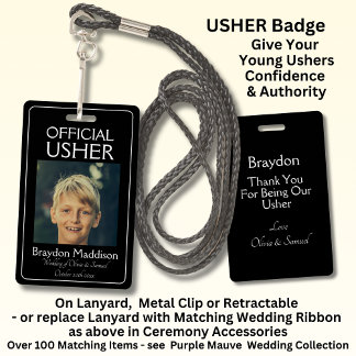 Badge officiel photo USHER noir blanc