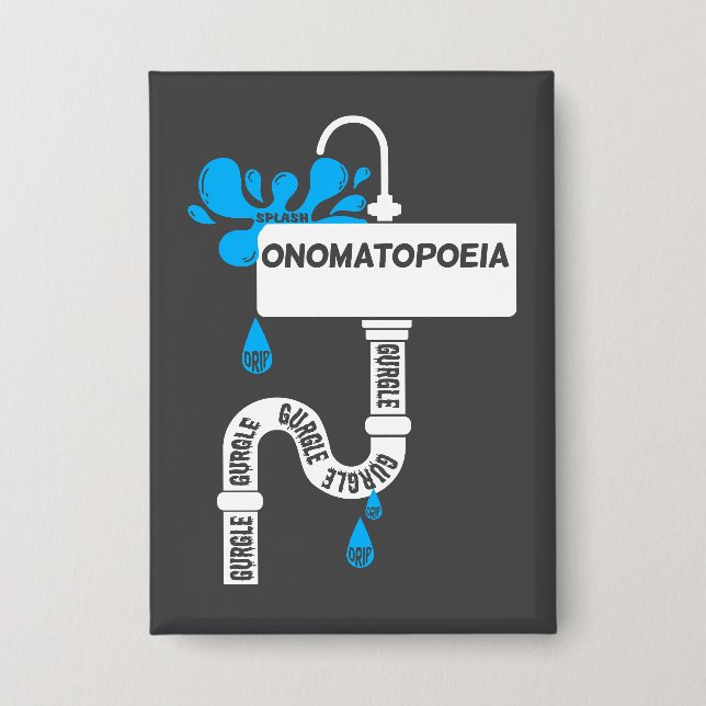 Badge Onomatopoeia écriture ou poésie créative (Recto)