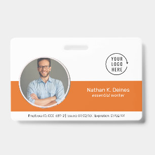 Badge Orange ID Société de photo ID pour employés Sécu