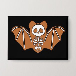 Badge Pain d'épices Squelette Bat