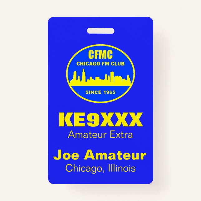 Badge Panneau d'appel vertical du CMFC et insigne de nom (Devant)