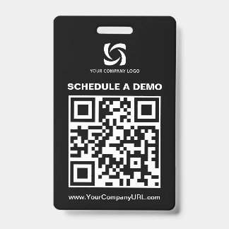 Badge Panneau de salon professionnel avec code QR noir