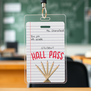 Badge Papier de l'élève Salle de classe Salle de bain Pa