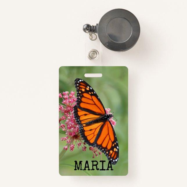 Badge Papillon monarque (Front with Retractable)