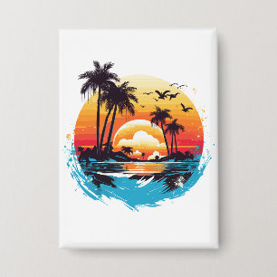 Badge Paradis du coucher de soleil tropical