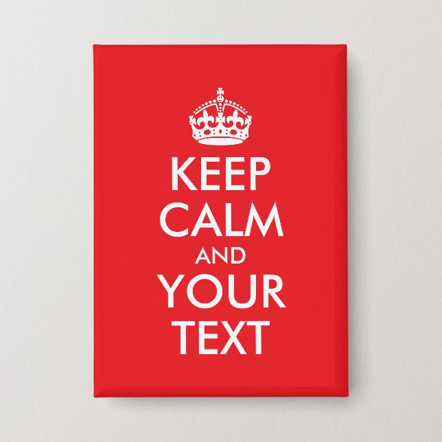 Badge Parodie du calme en rouge et blanc (Recto)