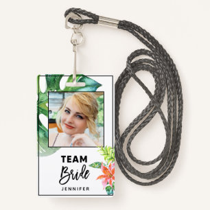 Badge Partie tropicale florale de Bachelorette de jeune