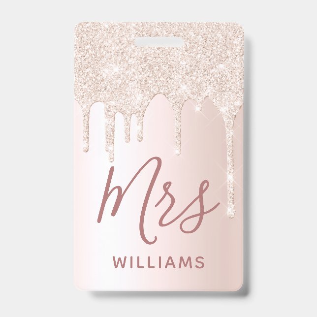 Badge Parties scintillant Enseignant de la conduite Nom  (Avant)