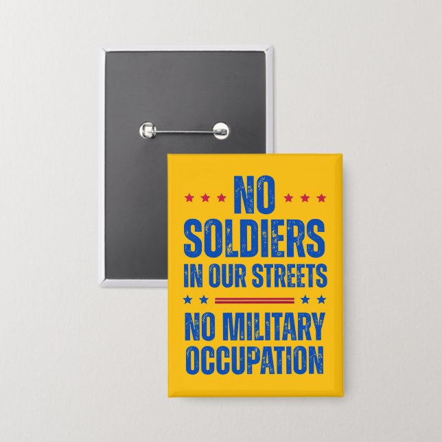 Badge Pas de soldats dans nos rues (Recto/Verso)
