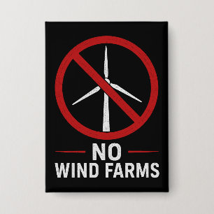 Badge Pas d'éoliennes - Pas de parcs éoliens