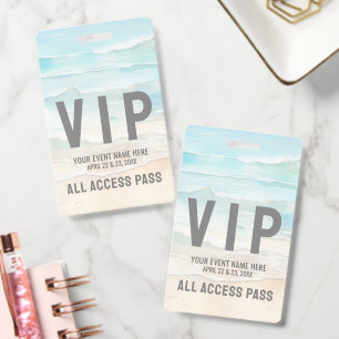 Badge Pass Accès Illimité Événement VIP