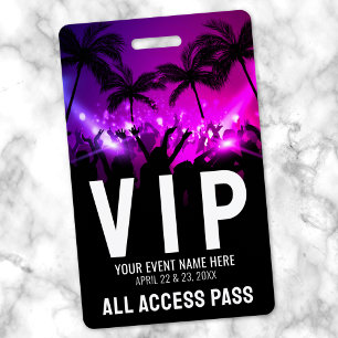 Badge Pass Accès Illimité Événement VIP