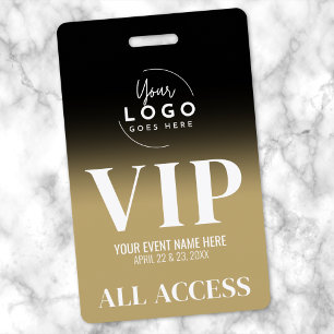 Badge Pass Événement Accès Total VIP Or