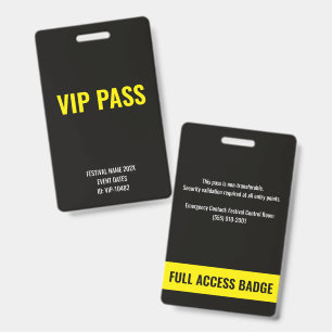 Badge Pass VIP Accès Complet Yellow Music Festival