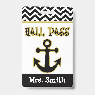 Badge Passage de hall de professeur d'Ancre pour la
