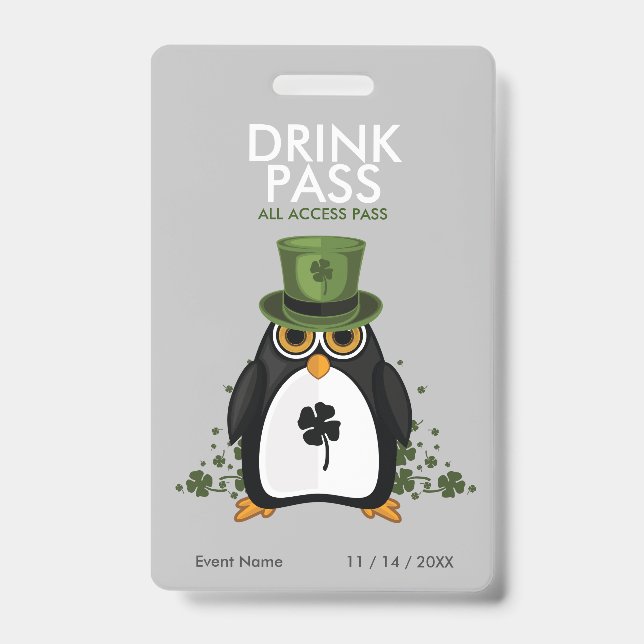 Badge Passe-boisson de la Saint-Patrick (Face)