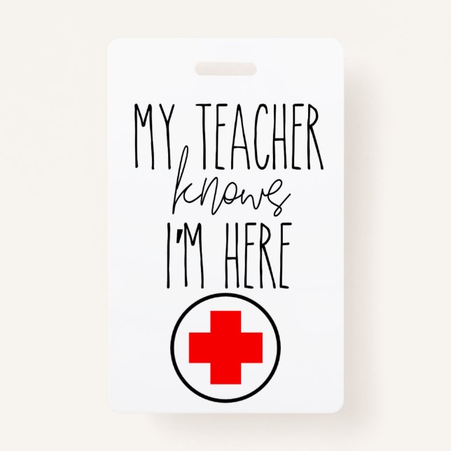 Badge Passe de l'infirmière de l'école (Devant)