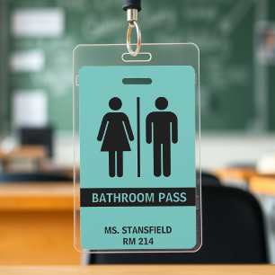 Badge Passe salle de bain de l'école d'enseignement