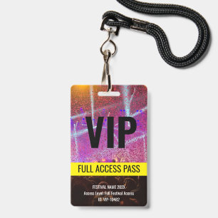 Badge Passe VIP Back Stage Festival de Musique Noir