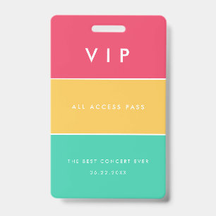 Badge Passeport VIP tout accès personnalisable moderne