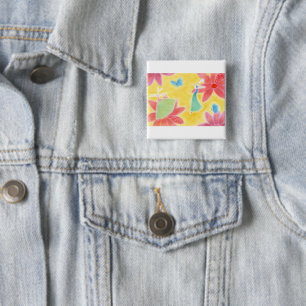 Badge Pastel Colour Rabbits Love & Joy 2 Inch Square Button