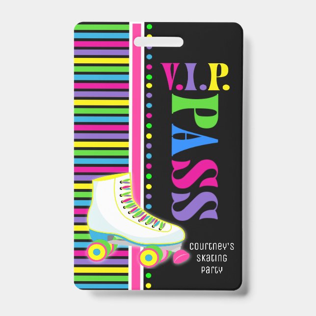 Badge Patinage à roulettes Anniversaire de la fête VIP P (Avant)