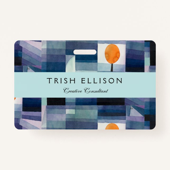 Badge Paul Klee Abstrait Tree Blue Peinture (Devant)