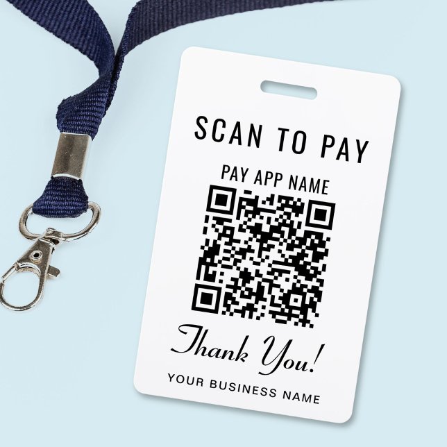 Badge Payer avec un code QR à scanner (Scan to Pay 3 Payment QR Codes Social Media Badge)