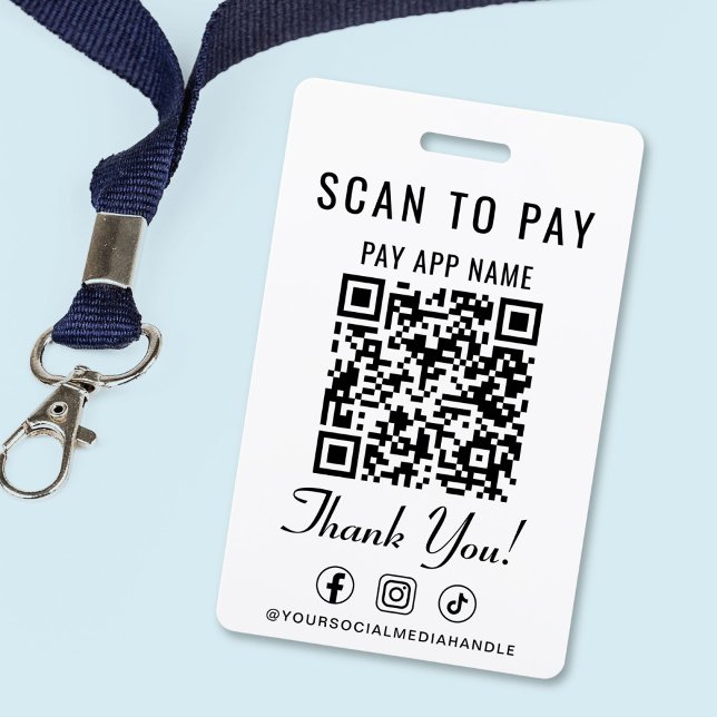 Badge Payer par code QR sur les médias sociaux (Scan to Pay QR Code Social Media Badge)