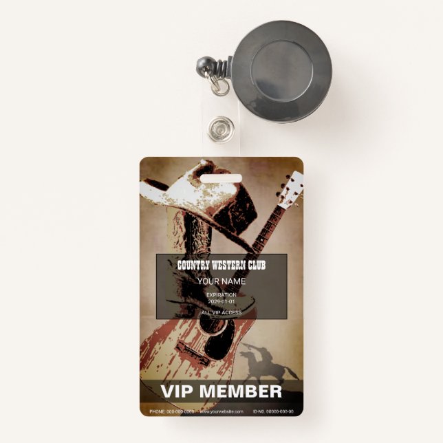 Badge Pays occidental (Front with Retractable)