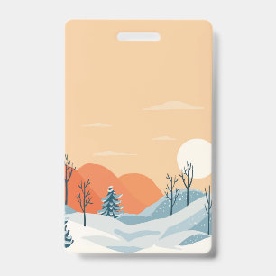 Badge Paysage d'hiver arrière - plan