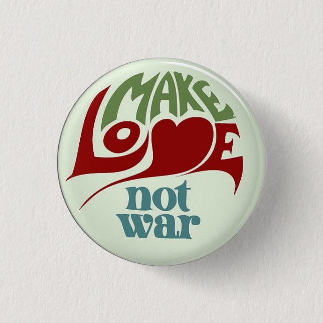 Badge  peace vietnam war military army 60's war 1 inch round button (Front)