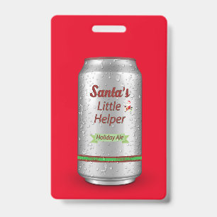 Badge Père Noël Little Helper Bière peut être personnali