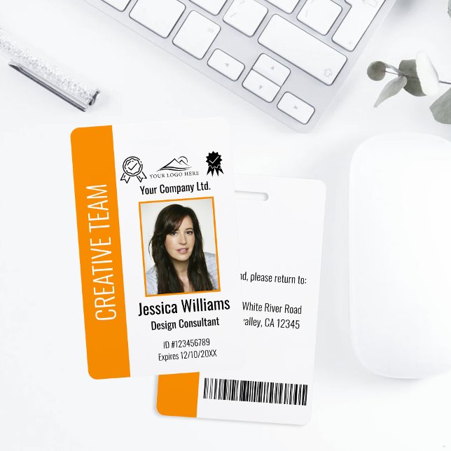 Badge Personalized Corporate Employee ID Orange (Créateur téléchargé)