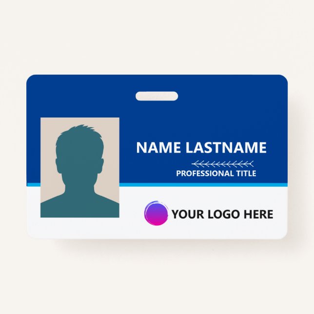 Badge Personalized Employee ID Card - Photo, Barcode, (Devant)