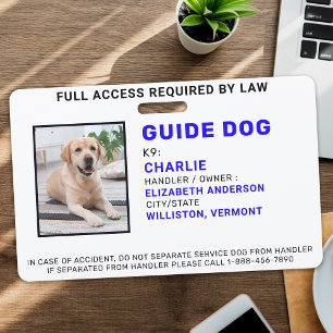 Badge Personalized Photo Guide Dog Service Dog