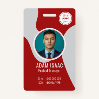 Badge Personnalisable Code-barres Nom du logo Personnel 