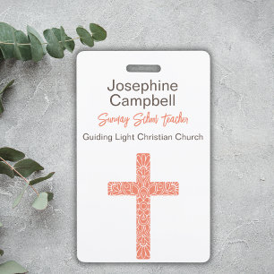 Badge Personnalisation Église chrétienne Nom du volontai