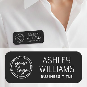 Badge Personnalisé avec Logo Moderne Noir pour l'É