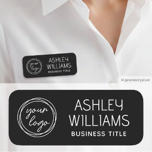 Badge Personnalisé avec Logo Moderne Noir pour l'É