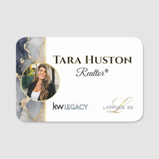 Badge personnalisé avec nom d'agent immobilier