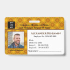 Badge personnalisé avec photo de l'employé, logo e