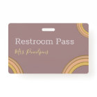 Badge personnalisé Boho Rainbow Hall Pass