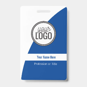 Badge Personnalisé Courbé ColorBlock Bleu Foncé Professi