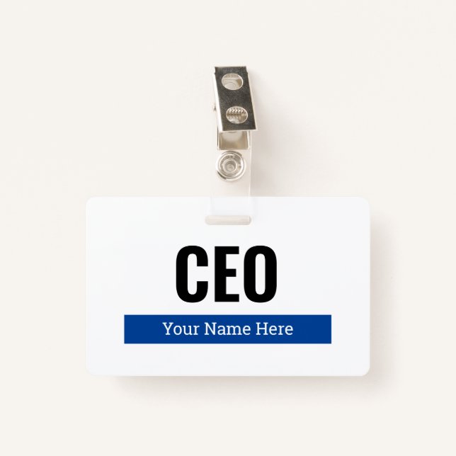 badge personnalisé de nom d'entreprise avec clip (Devant avec clip)